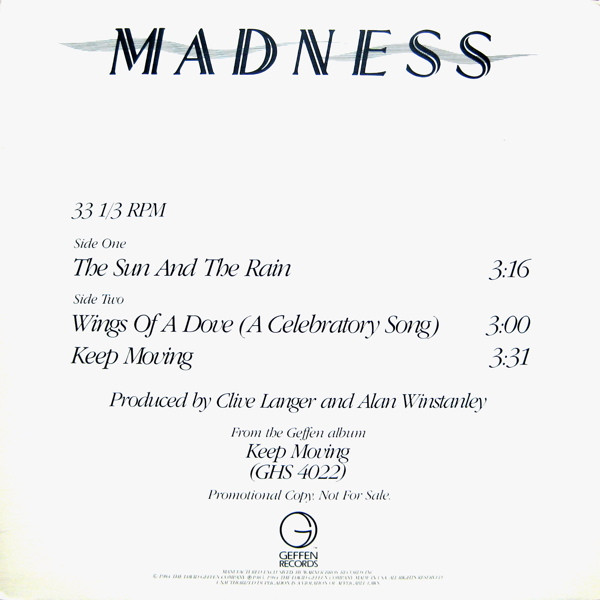 Madness – The Sun And The Rain (12″, Promo, US)