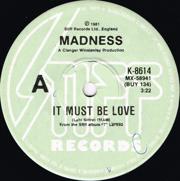 Madness – It Must Be Love (7″, Single, Australia)